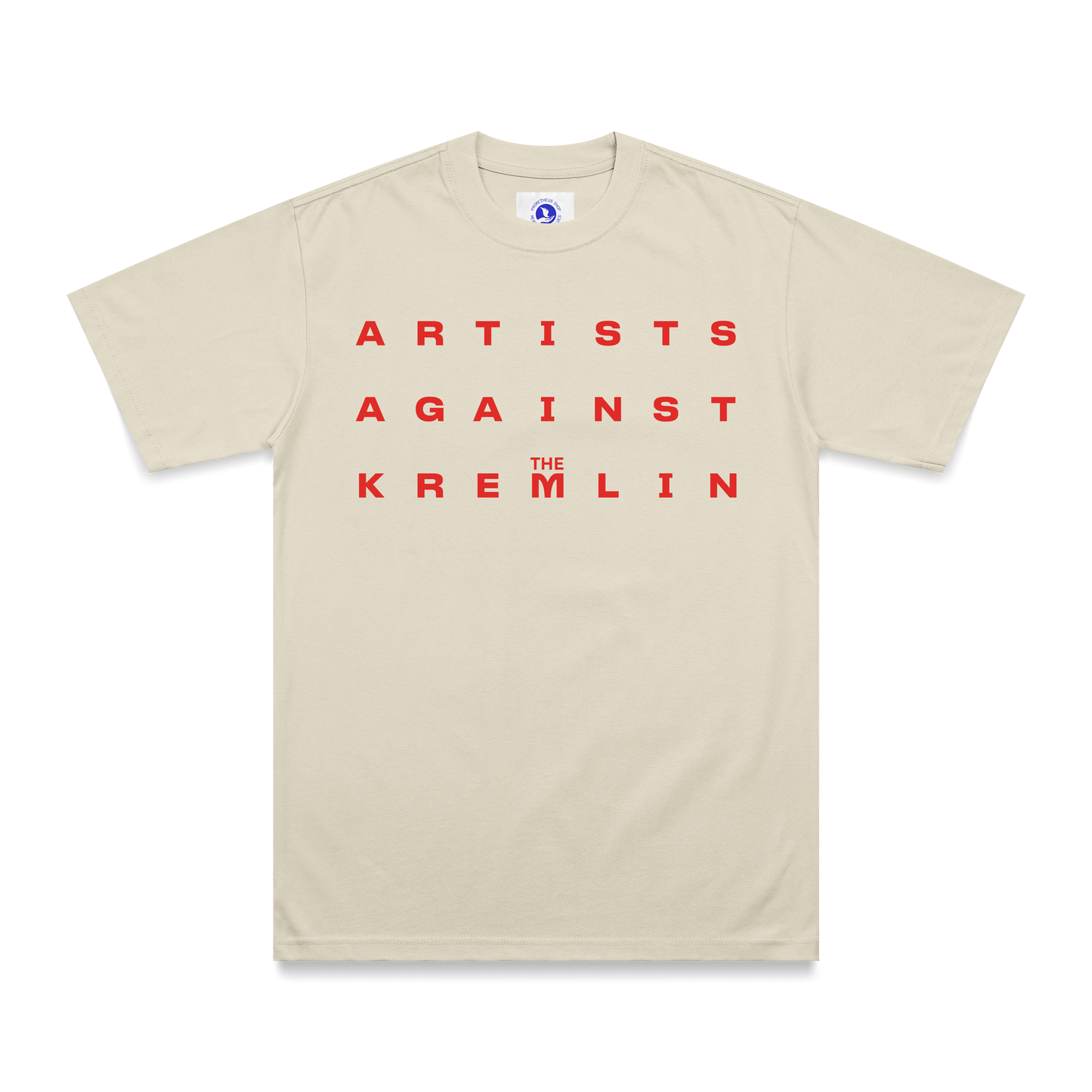 Artists Against the Kremlin iconic logo natural raw cotton t-shirt